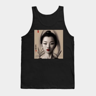 Beaux Animes Art, Ukiyo-e Japanese Anime Girl Illustration Design Tank Top